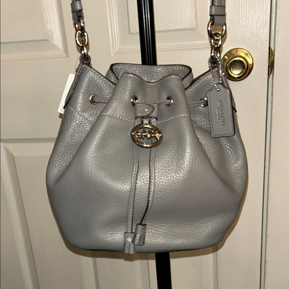 Coach Elle Pebble Leather Drawstring Bag, NWT - Picture 2 of 15